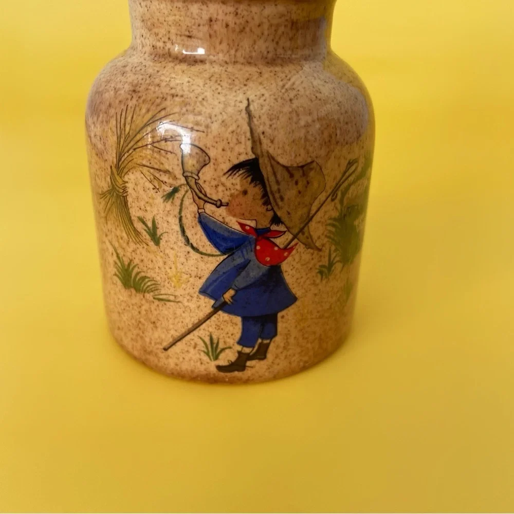 Vintage 60s handmade ceramic canister home decor